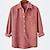 cheap Men&#039;s  Overshirts-Men&#039;s Shirt Corduroy Shirt Overshirt Yellow Blue Red &amp; White Long Sleeve Plain Turndown Spring &amp;  Fall Street Vacation Clothing Apparel Pocket