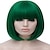 billiga Kostymperuk-gröna peruker för kvinnor 12&#039;&#039; kort grön bob peruk med lugg naturlig syntetisk mjuk peruk söta färgade peruker för st patrick&#039;s day party halloween