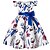 abordables Robes de fête-Enfants Fille Robe Robe de fête Fleur Manche Courte Utilisation Robe de baptême Noeud de cravate Princesse Polyester Midi robe soirée Eté Printemps 3-10 ans Rouge bordeaux Multicouleur Couleur bleue