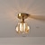 tanie Lampy sufitowe-lampa sufitowa półpłaska jasna miedź 12cm szklany klosz lampa sufitowa oprawa oświetleniowa oświetlenie 110-240v