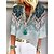 preiswerte Damen-Oberteile-Damen Hemd Bluse Weiß Rosa Blau Blume Bedruckt 3/4 Ärmel Casual Festtage Basic Brautkleider schlicht V Ausschnitt Standard S