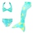 cheap Swimwear-Kids Girls&#039; Three Piece Swimwear Beach Color Block Cute Sequins Bathing Suits 3-10 Years Summer Fuchsia