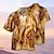 voordelige kampoverhemden voor heren-Voor heren Overhemd Hawaiiaans overhemd dier Olifant Grafische prints Strijkijzer Geel Straat Casual Korte Mouw Afdrukken Button-omlaag Kleding Tropisch Modieus Hawaii Ontwerper