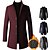 abordables Blazers &amp; Costumes Homme-Homme Manteau d&#039;hiver Manteau laine Manteau Entreprise Usage quotidien Hiver Automne Laine Chaud Extérieur Vêtements d&#039;extérieur Vêtement Tenue Mode Guêtres Couleur Pleine Poche Col Mao Boutonnage