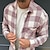 cheap Men&#039;s  Overshirts-Men&#039;s Shirt Overshirt Shirt Jacket Plaid Check Turndown Gray Long Sleeve Street Daily Button-Down Tops Basic Fashion Casual Comfortable