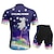 Недорогие Комплекты мужской одежды-21Grams Муж. Велокофты и велошорты С короткими рукавами Горные велосипеды Шоссейные велосипеды Темно-лиловый: Синий Лиловый Графика Животное Радужный Велоспорт Наборы одежды 3D