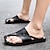 cheap Men&#039;s Shoes-Men&#039;s Unisex Slippers &amp; Flip-Flops Flip-Flops Casual Beach Home Daily Leather Breathable Black White Brown Color Block Summer Spring
