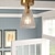 baratos Candeeiros de Teto-Lâmpada de teto de montagem semi embutida luz de cobre 12cm lâmpada de sombra de vidro luminária de teto iluminação 110-240v