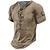 cheap Men&#039;s Henley T Shirt-Lace Up Mens 3D Shirt Casual | Brown Summer Cotton | Men&#039;S Henley Tee Graphic Number Clothing Apparel 3D Print Daily Sports Short Sleeve Fashion Stylish