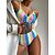 cheap Bikini Sets-Women&#039;s Swimwear Bikini Normal Swimsuit Striped 2 Piece Printing Rainbow Bathing Suits Beach Wear Summer Sports