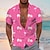 voordelige Hawaiiaanse reversoverhemden voor heren-Voor heren Overhemd Hawaiiaans overhemd Flamingo Kokosnootboom Grafische prints Strijkijzer Geel Blozend Roze Marineblauw blauw Groen Dagelijks Hawaii Korte Mouw Afdrukken Button-omlaag Kleding