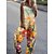 cheap Women&#039;s Jumpsuits-Women&#039;s Overall Print Floral Square Neck Streetwear Daily Vacation Loose Fit Sleeveless Yellow Blue Purple S M L Summer