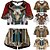 cheap Everyday Cosplay Anime Hoodies &amp; T-Shirts-Womens Girls Casual 2 Piece American Indian Native American Short Sleeve Outfits Sets Summer Active Tracksuits Shorts Crop Top Set