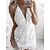 cheap Casual Dresses-Women&#039;s Casual Dress Plain Lace Dress Sheath Dress Strap Lace Backless Mini Dress Outdoor Vacation Active Fashion Regular Fit Sleeveless White Spring Summer S M L XL