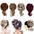 Недорогие Рождественский парик-1 шт., грязный пучок для волос, резинка для волос, наращивание, вьющиеся, волнистые, грязный, синтетический шиньон с эластичной резинкой для женщин, прическа, взъерошенный шиньон