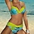 cheap Bikini Sets-Women&#039;s Swimwear Bikini Normal Swimsuit Floral 2 Piece Printing Green Bathing Suits Beach Wear Summer Sports