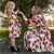 cheap Dresses and Jumpsuits-Mommy and Me Dresses Cotton Floral Causal White Long Sleeve Midi Mommy And Me Outfits Daily Matching Outfits