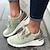 cheap Women&#039;s Sneakers-Women&#039;s Sneakers Plus Size Outdoor Daily Color Block Lace-up Flat Heel Pointed Toe Sporty Casual Minimalism Running Tennis Shoes Walking Faux Leather Lace-up Dark Grey Black Green