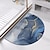 preiswerte Saugfähiger Badezimmerteppich-Diatomeenerde-Badematte halbrunder Marmor super saugfähig Toilettentür schnell trocknende Fußmatte Eingangstürmatte rutschfeste Matte
