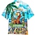 رخيصةأون قمصان هاواي طية صدر السترة للرجال-رجالي قميص قميص هاواي قميص الوها إنها 5 o&#039;clock Somewhere Shirt شجرة جوز الهند أحرف مطبوعات غرافيك طوي أبيض أزرق البحرية أزرق البحرية أزرق أزرق سماوي طباعة ثلاثية الأبعاد الأماكن المفتوحة شارع كم قصير