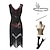cheap Historical &amp; Vintage Costumes-Retro Vintage Roaring 20s 1920s Flapper Dress Dress Outfits Plus Size Christmas Party Dress Midi The Great Gatsby Women&#039;s Sequins Plus Size Masquerade Party &amp; Evening Festival Dress