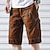 cheap Men&#039;s Shorts-Men&#039;s Cargo Shorts Shorts Zipper Multi Pocket Plain Comfort Wearable Knee Length Casual Daily Holiday Basic Sports ArmyGreen Black
