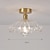 זול אורות תקרה-מנורת תקרה חצי סומק אור נחושת 20 ס&quot;מ גוון זכוכית מנורת גוף תאורה תקרה 110-240v