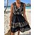 cheap Casual Dresses-Women&#039;s Casual Dress Print Tank Dress Summer Dress V Neck Ruched Backless Mini Dress Outdoor Daily Active Fashion Regular Fit Sleeveless Black White Spring Summer S M L XL XXL