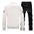 cheap Basic Tracksuits-Men&#039;s Tracksuit Sweatsuit Zip Hoodie Sweatshirt Black White Blue Gray Standing Collar Letter Drawstring 2 Piece Sports &amp; Outdoor Sports Streetwear Streetwear Sportswear Casual Fall &amp; Winter Clothing