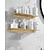 ieftine Rafturi Baie-carcasa de dus raft baie autoadeziv suport de depozitare baie 30-60cm spatiu modern aluminiu antirugina organizator baie raft de perete 1buc (auriu periat)