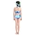 abordables Lapsed&quot;-Traje de baño para niñas con pelota de playa bikini traje de baño de 3 piezas cola de sirena la sirenita traje de baño gradiente sin mangas azul arcoíris rojo playa activa