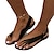 Χαμηλού Κόστους Γυναικεία Σανδάλια-Γυναικεία Σανδάλια Επίπεδα σανδάλια Ρωμαϊκά παπούτσια Καθημερινά Παραλία Συμπαγές Χρώμα Μονόχρωμο Επίπεδα σανδάλια Καλοκαίρι Επίπεδο Τακούνι Στρογγυλή Μύτη Βίντατζ Καθημερινό Μινιμαλισμός Φο Δέρμα PU