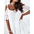 cheap Casual Dresses-Women&#039;s Casual Dress Plain Lace Dress Summer Dress Strap Lace Cut Out Mini Dress Outdoor Daily Fashion Modern Loose Fit Short Sleeve White Spring Summer S M L XL XXL