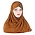 رخيصةأون عربي مسلم-نسائي طرحة الحجاب التفاف وشاح ديني العربية مسلم رمضان لون سادة بالغين خوذة
