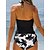 cheap Tankinis-Women&#039;s Swimwear Tankini 2 Piece Normal Swimsuit 2 Piece Printing Palm Tree Black Tank Top Bathing Suits Sports Beach Wear Summer