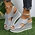 cheap Women&#039;s Sandals-Women&#039;s Sandals Wedge Sandals Platform Sandals Plus Size Outdoor Daily Beach Summer Wedge Heel Peep Toe Casual Minimalism Leather Buckle Solid Color Silver Gold