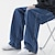 levne Pánské džíny-Pánské Džíny Kalhoty Vydutý Džínové kalhoty Kapsy Šňůrky Straight-Leg Jednobarevné Pohodlné Nositelný Venkovní Denní Směs bavlny stylové Na běžné nošení černá + šedá Vodní modrá