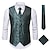 cheap Historical &amp; Vintage Costumes-Men&#039;s Vest Tie Set Paisley Floral Jacquard Necktie Pocket Square 3PCS Waistcoat Retro Vintage Rococo for Suit or Tuxedo Wedding Party Masquerade