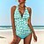 cheap Tankinis-Women&#039;s Swimwear Normal Tankini 2 Piece Swimsuit Floral 2 Piece Printing Yellow Blue Green Bathing Suits Summer Sports
