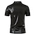 cheap Classic Polo-Men&#039;s Polo Shirt Golf Shirt Club Cuban Collar Lapel Short Sleeve Casual Waves Novelty Button Front Regular Fit Silver Black Gold Polo Shirt