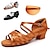 Недорогие Обувь для латиноамериканских танцев-Жен. Обувь для латины Танцевальная обувь В помещении Профессиональный стиль Самба Классический Сандалии Защита пятки На низком каблуке Толстая каблук Открытый мыс Взрослые Детские