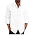 cheap Cotton Linen Shirt-Men&#039;s Linen Shirt Shirt Summer Shirt Beach Shirt Black White Navy Blue Long Sleeve Striped Turndown Spring &amp; Summer Outdoor Street Clothing Apparel Button-Down