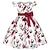 abordables Robes de fête-Enfants Fille Robe Robe de fête Fleur Manche Courte Utilisation Robe de baptême Noeud de cravate Princesse Polyester Midi robe soirée Eté Printemps 3-10 ans Rouge bordeaux Multicouleur Couleur bleue