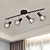 abordables Plafonniers-plafonnier led rotatif 4 voies réglable rétro projecteurs de plafond abat-jour en métal noir luminaire pour cuisine salon chambre (pas d&#039;ampoules)