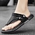 cheap Men&#039;s Slippers &amp; Flip-Flops-Men&#039;s Sandals Slippers &amp; Flip-Flops Flat Sandals Leather Sandals Flip-Flops Outdoor Slippers Walking Casual Beach Daily PU Breathable Booties / Ankle Boots Loafer Black Grey Black Brown Summer