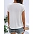 저렴한 기본 티 &amp;티셔츠-여성용 T 셔츠 화이트 스팽글 플레인 일상 주말 짧은 소매 V 넥 베이직 보통 S