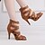 cheap Women&#039;s Dance Shoes-Women&#039;s Dance Boots Training Professional Ballroom Dance Pumps Fashion Boots Party Collections Boots Lace-up Splicing High Heel Peep Toe Zipper Lace-up Adults&#039; Dark Brown