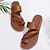 abordables Sandales femme-sandales à lanières pour femmes sandales plates boho extérieur quotidien plage sandales d&#039;été bout rond bout ouvert noir rouge marron
