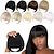 cheap Bangs-Blonde Bangs Clip in Bangs Blonde Clip in Thick Natural Full Front Neat Bangs Straight Fringe Bang with Temples One Piece Hairpiece