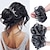cheap Ponytails-Messy Buns Hairpiece Hair Scrunchies Full Thick Updo Hair Piece With Elastic Rubber Band Hair Bun Extension Curly Wavy Synthetic Donut Hair Chignons For Women Girls